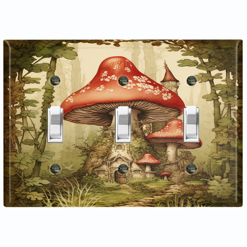 Nature Themed 3 - Gang Toggle Light Switch Standard Wall Plate