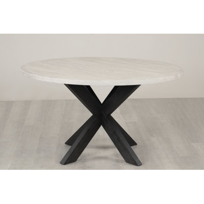 Malahn Pine Round Solid Wood Base Dining Table