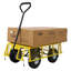 Chariot de jardin en acier avec côtés en filet amovibles, 3 pieds Pi. Capacité, jaune