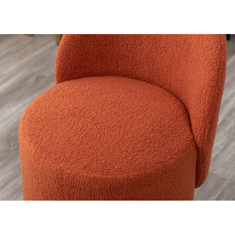 Annielise Upholstered Swivel Barrel Chair, Orange 100% Polyester