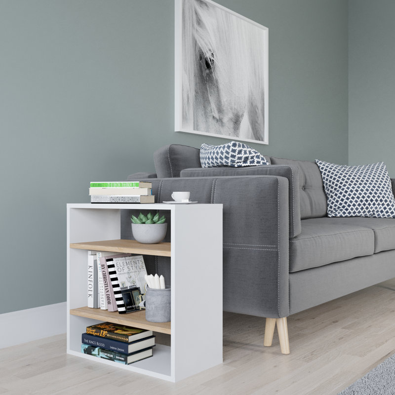 Najlaa End Table, White/Oak