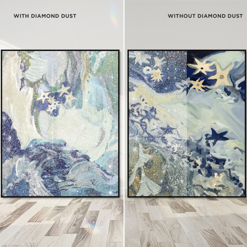 Mermaid Dream Set Canvas Animals Print by Oliver Gal, Black Frame, 16 x 20, 92"H x 74"W, Black Floater Frame