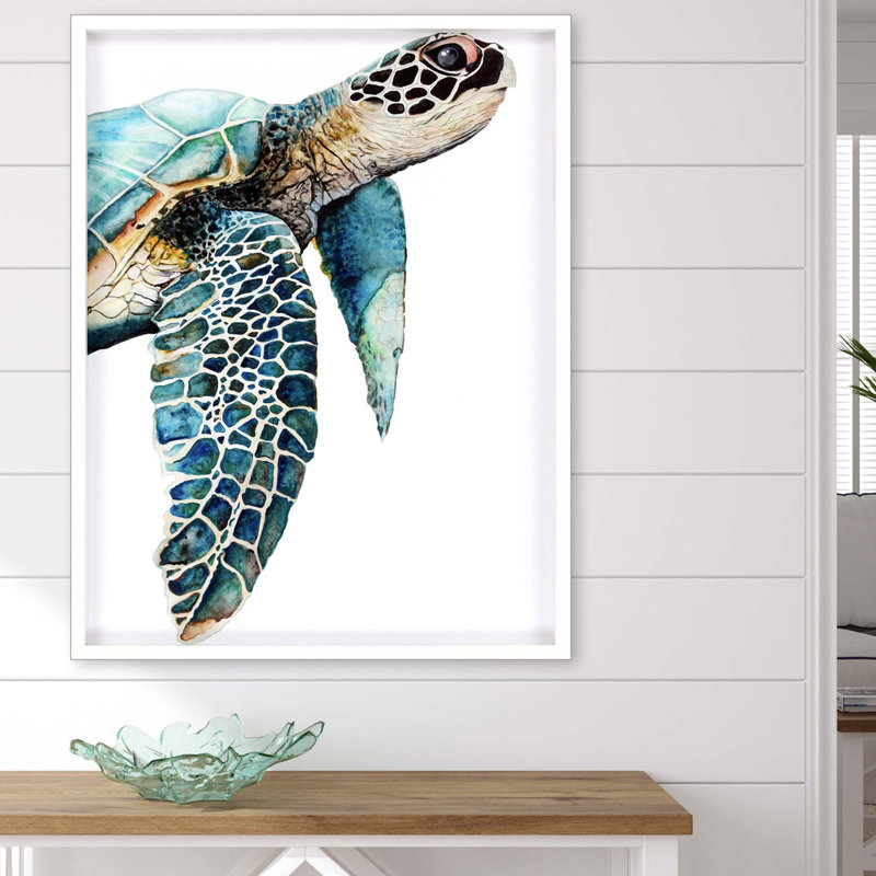 Grande tortue de mer - impression encadrée sur papier