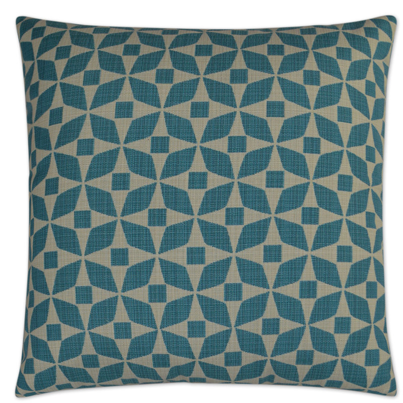 Marquee Geometric Sunbrella® Outdoor Reversible Throw Pillow, Turquoise
