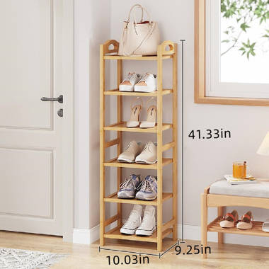 Latitude Run® 4-tier Shoe Rack With Umbrella Stand, Free Standing Entryway  Organizer With Bamboo Frame, Multifunctional Shoe Shelf For Entryway Hallway  Living Room Staircase