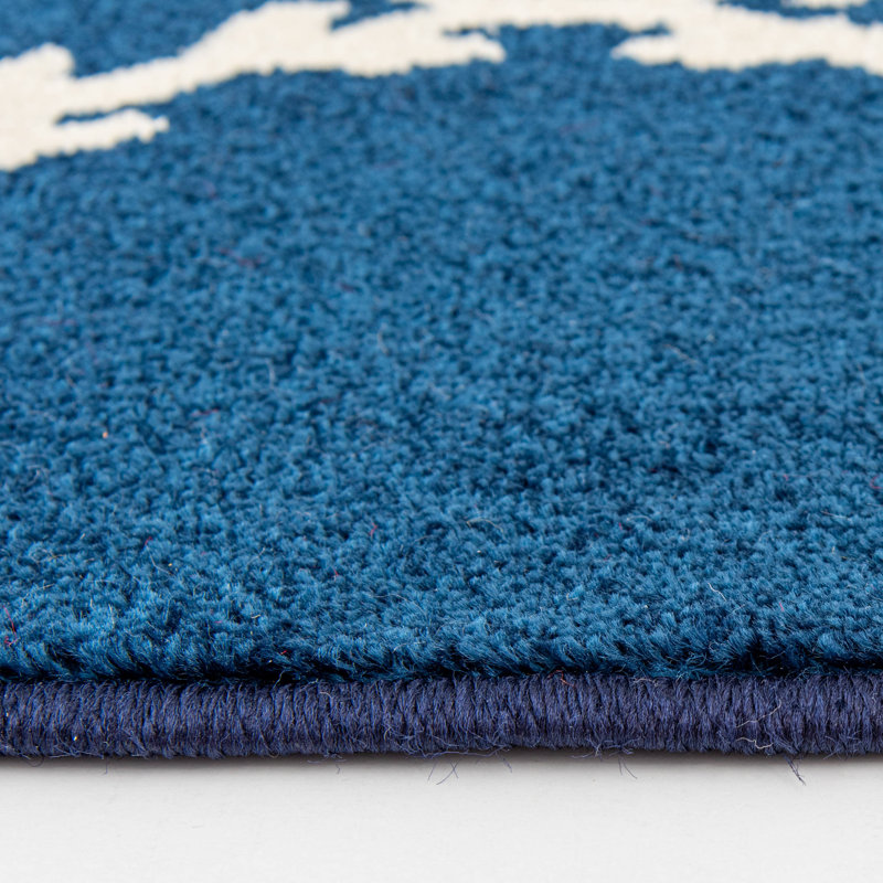 Tapis intérieur / extérieur bleu Arine, Rectangle 7 pi 10 po x 9 pi 10 po