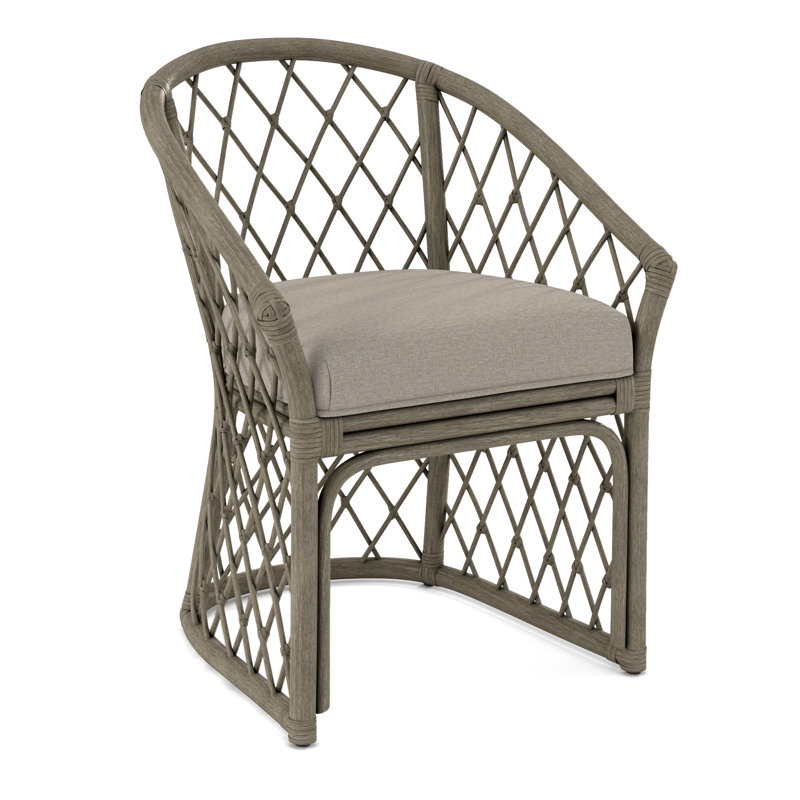 Chaise avec accoudoirs Raleigh, Tissu beige performant - 0851-73, Pierre de foyer
