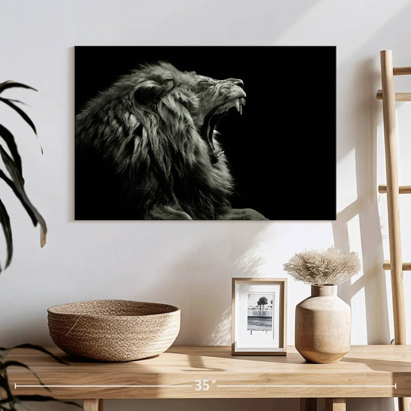 Roaring Lion Head, 8" H x 12" W