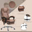 Fauteuil de bureau en microfibre de massage, chaise d'ordinateur à haut dossier avec massage à 6 points et chaleur-107292910