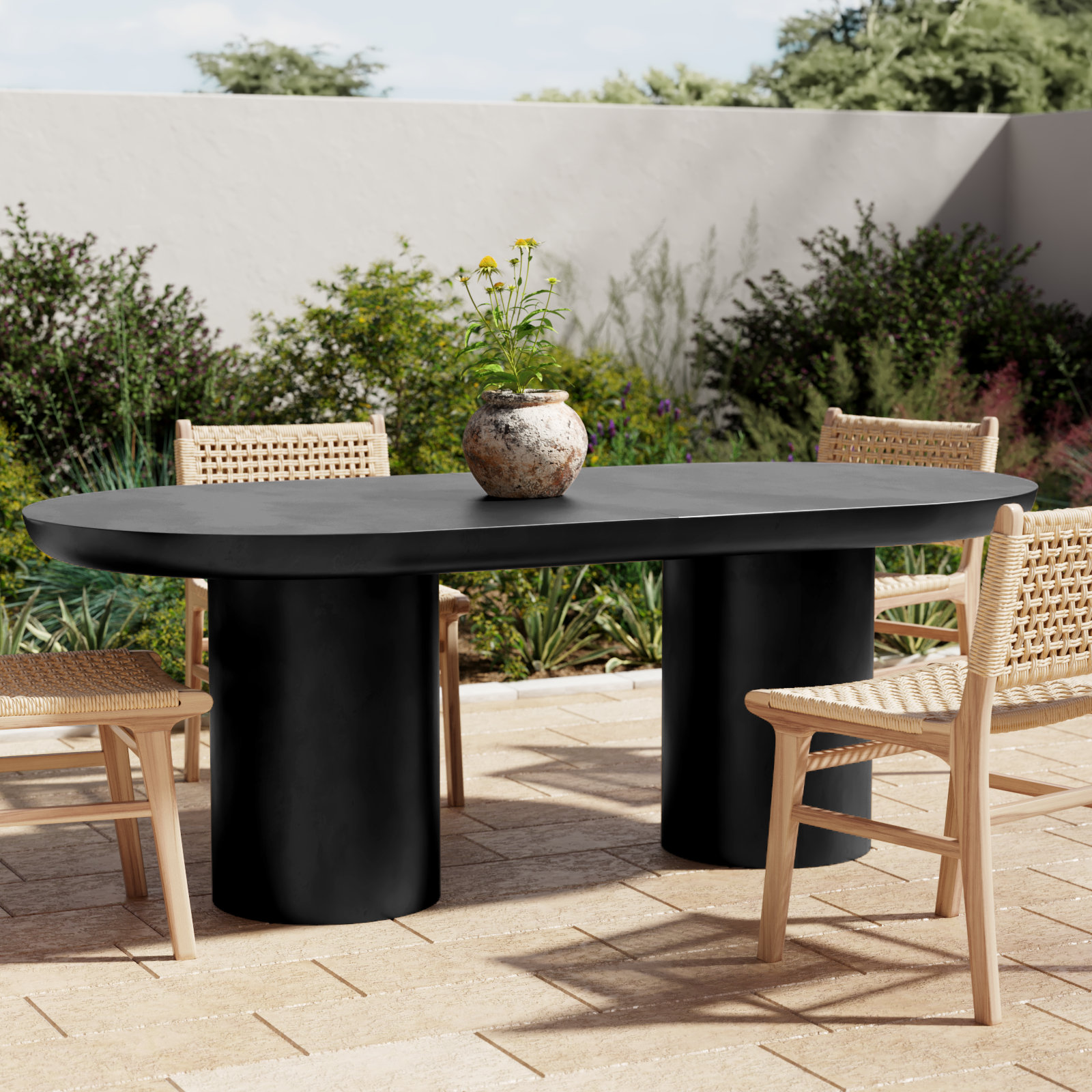 Ansel 83" Patio Dining Table, Black