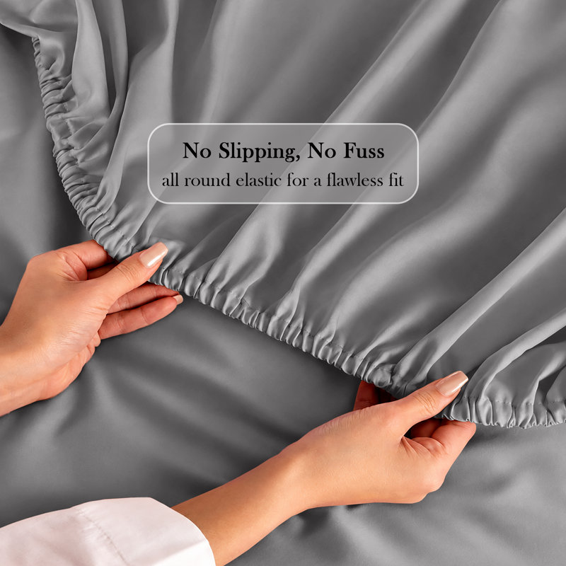 Bedroom Collection Standard Fitted Sheet, Super King, Grey