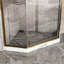 Porte de douche pivotante sans cadre à finition dorée Goodo de 36 po x 36 po x H 72 po Goodo