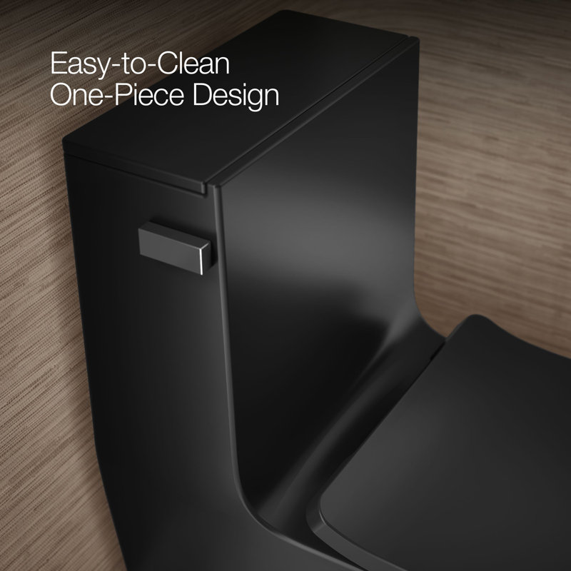 Brazn 1.28 GPF Water Efficient Round One-Piece toilet (Seat Included), Honed Black