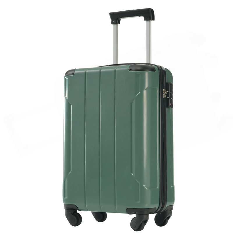 Valise rigide, valise légère en ABS durable avec roulettes doubles, serrure TSA, bagage de transport de 20 pouces, Vert