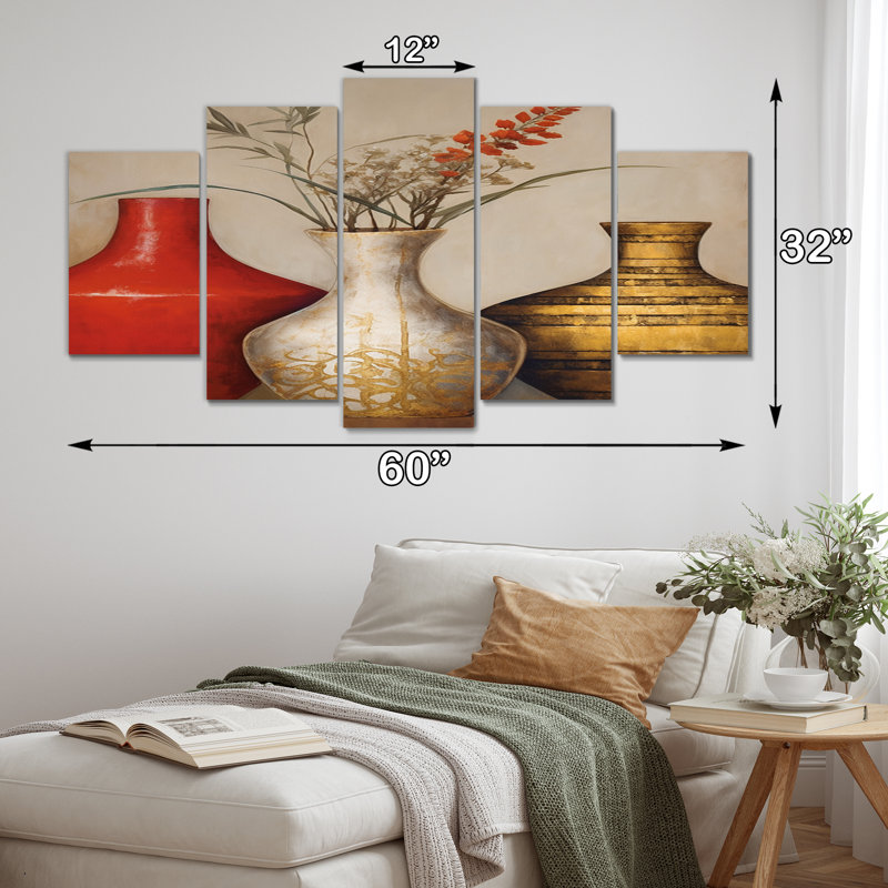 Elton - Boho Pottery, reproduction d'art sur toile - 5 panneaux