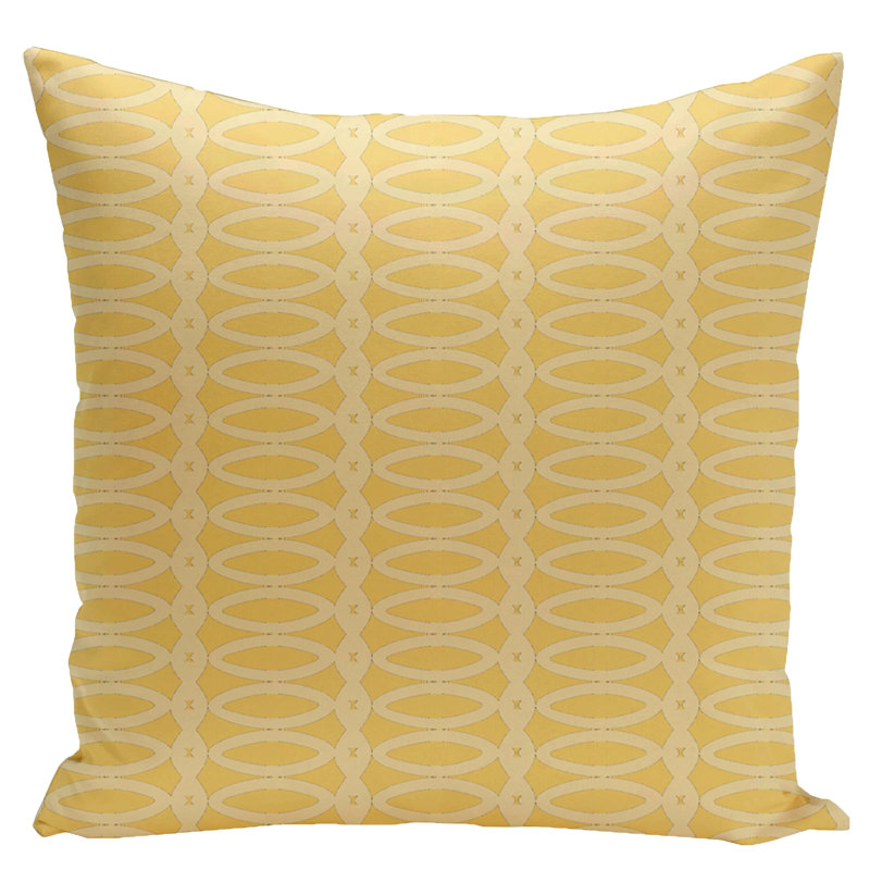 Housse et insert de coussin géométrique carré, Jaune / Beige, 18 po x 18 po