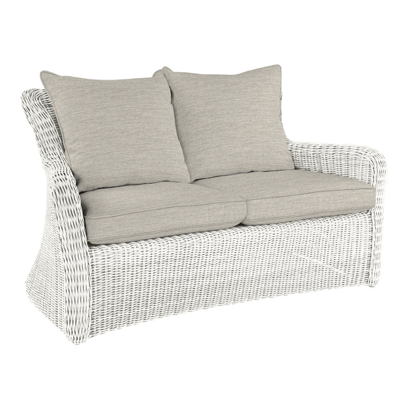 Sag Harbor Outdoor 2 - Seat Loveseat, Classic White, Fog
