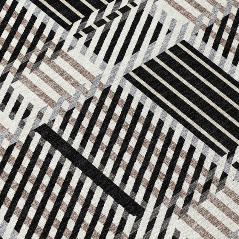 Tapis rond noir 8 po