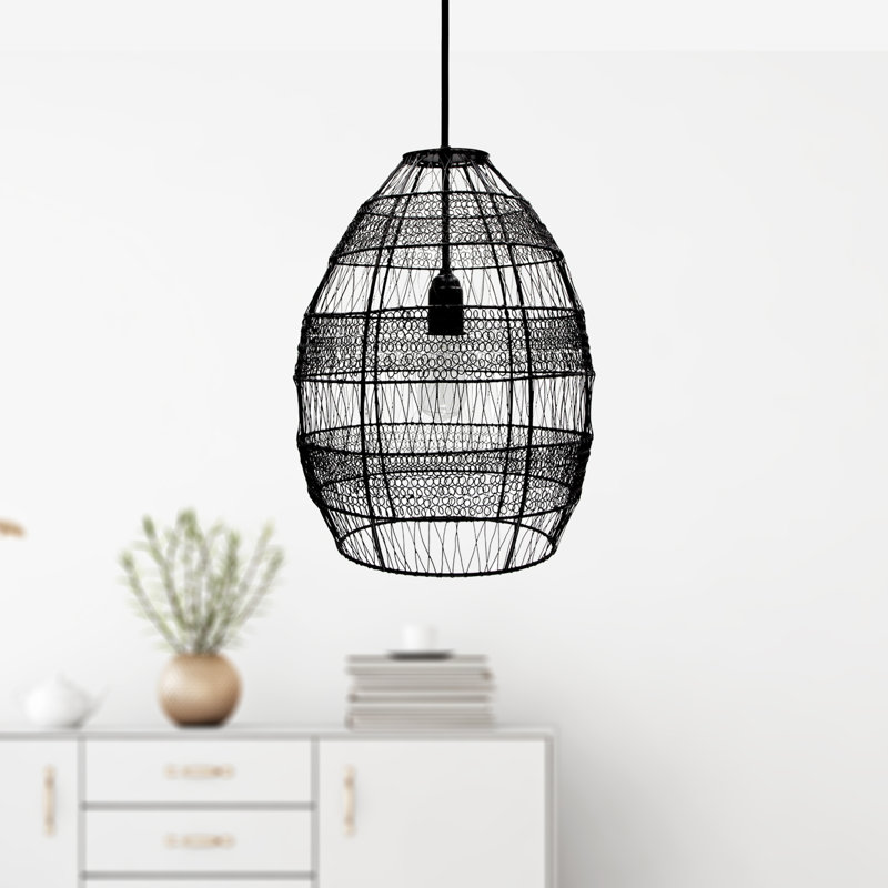 Luminaire suspendu en forme de goutte à 1 lumière Neddie, Noir