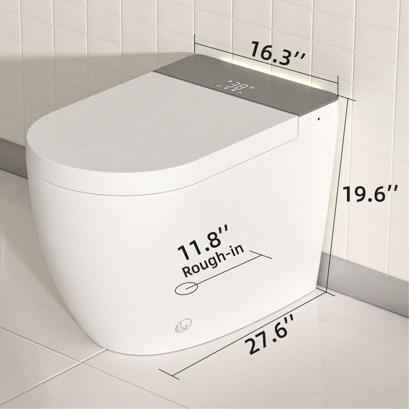 Modern integrated Smart toilet, Auto Open/Close lid, temperature heating seat, instant warm water cleaning, can automatically flush, remote control flush, foot sensing flush