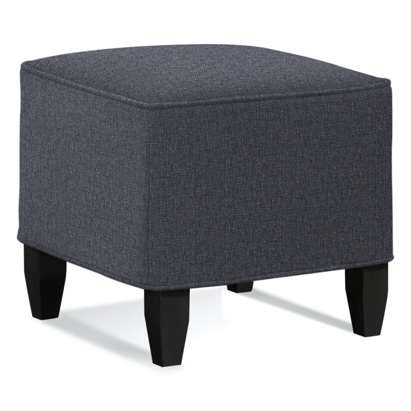 Brooklyn Square Ottoman, Brown Geometric, 0456-33, Antique Black