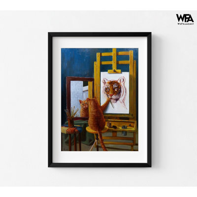 Norman Catwell By Lucia Heffernan, Orange Tabby Cat Lion Heart Decor Idea, Positive Kitty Car Portrait Vet Office Decor Idea