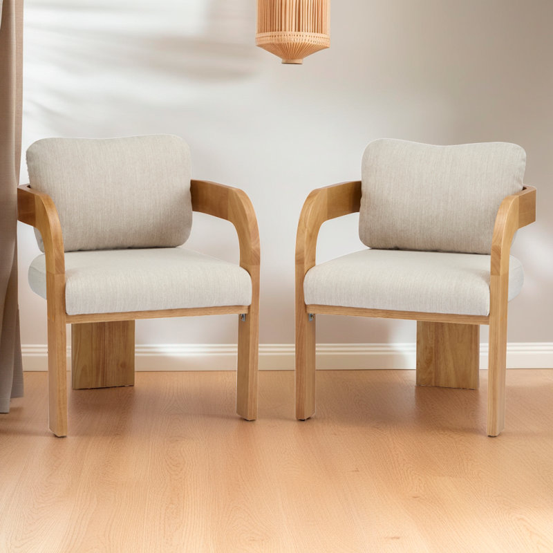 Ensemble de chaises Modern Boucle - structure en caoutchouc avec support ergonomique (ensemble de 2), Beige/noir