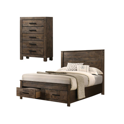 Ensemble de chambre à coucher avec commode 2 pièces Genovera