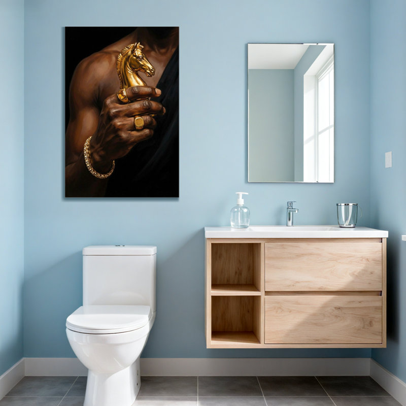 Cheval tendance tenu à la main, H 12 po x l 18 po