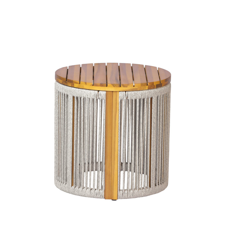 Table d'appoint Ayal Modern Coastal, Light Gray