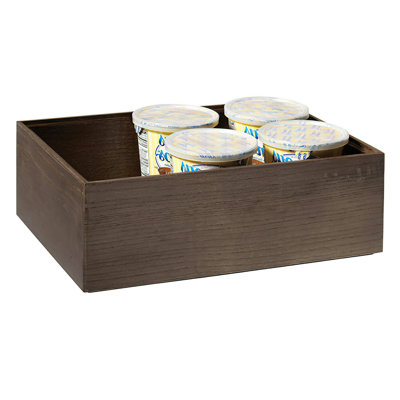 WB-664WD-GA – 6" Square Stackable Wood Display Box / Condiment Organizer, 4" Tall (Fits MTS-20S)