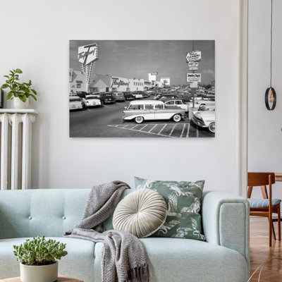 1950S Shopping Center Parking Lot Classic Retro Vintage Architecture Urban Art