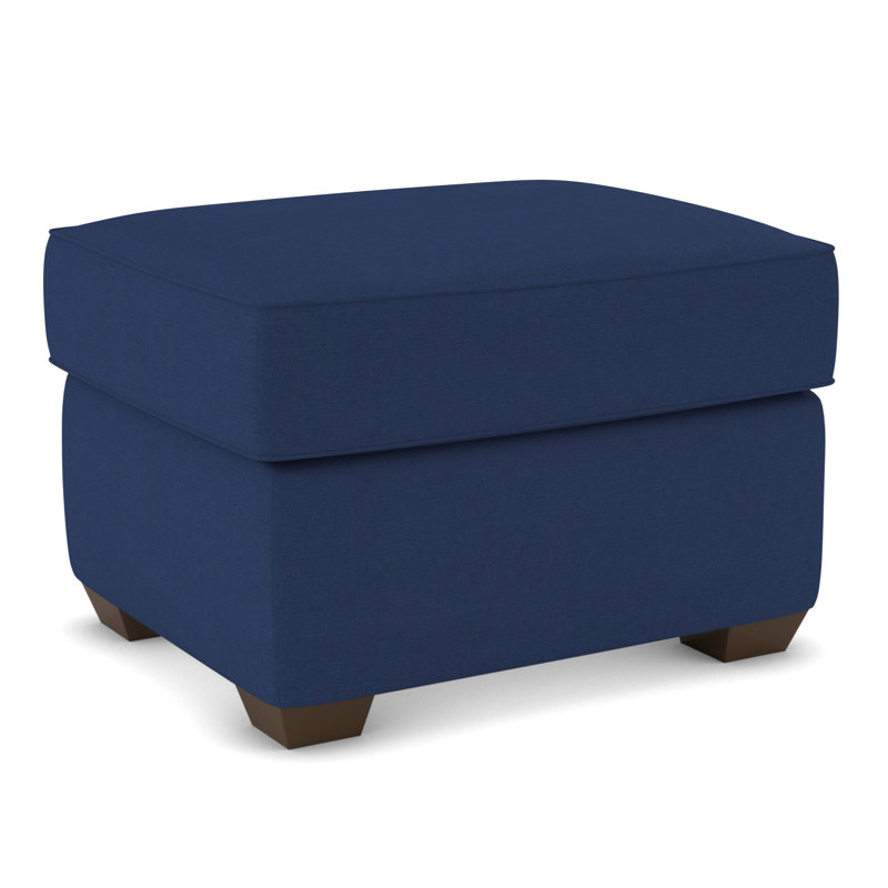 Gemi Upholstered Ottoman, Canvas Navy Sunbrella® Canvas