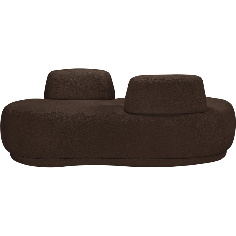 Chaise longue / causeuse Argyle, Tissu brun en fausse peau de mouton