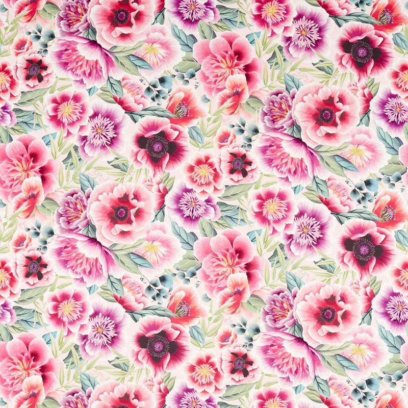 Marsha Fabric, Powder/Peony/Magenta