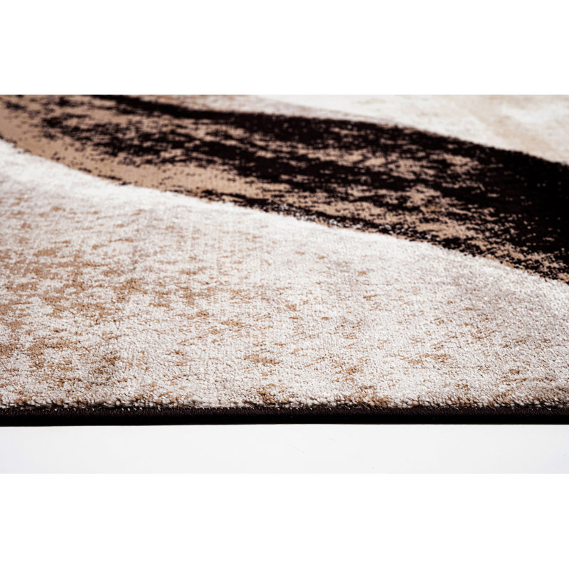 Abstract Area Rug, Brown, Rectangle 200 x 290 cm
