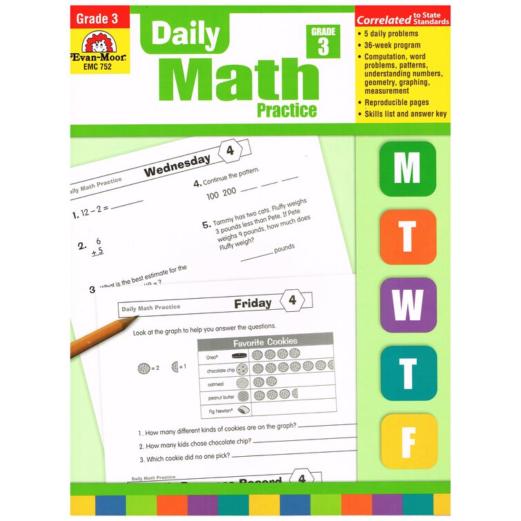 Evan-Moor Daily Math Practice Grade 3 Book | Wayfair