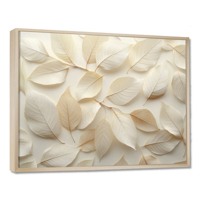 Ivoire, feuilles, collage de feuillage III - feuilles, art mural
