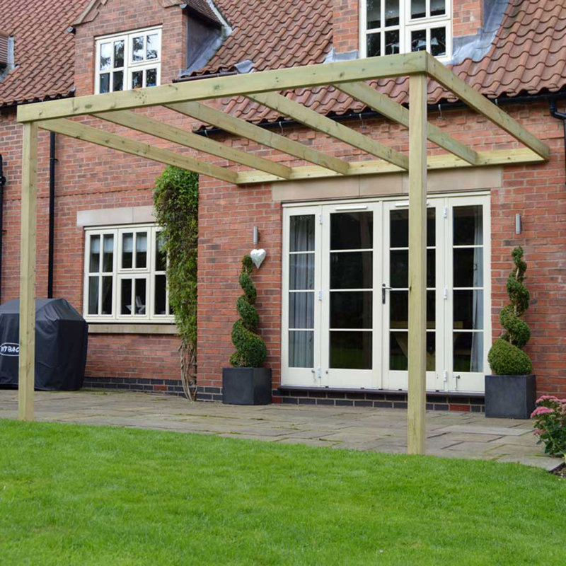 Randi Manufactured Wood Pergola, 256cm H x 240cm W x 240cm D, Light Green