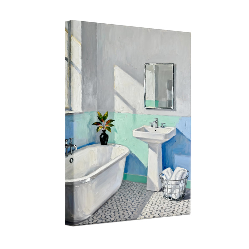 Scène de salle de bain avec lavabo et miroir Bath & Laundry, H 18 po x l 12 po