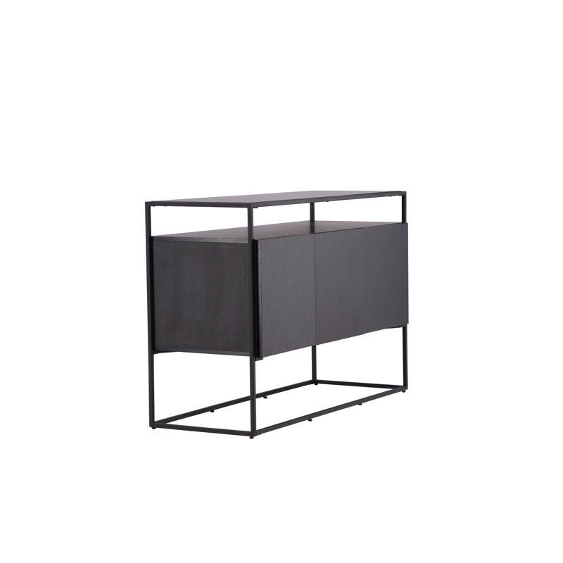 Lakila Poplar 3 - Door Rectangle Accent Cabinet, Black/Grey