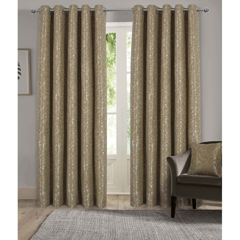 Nonia Semi Sheer Curtain Pair, Charcoal, 46cm Width x 54cm Drop