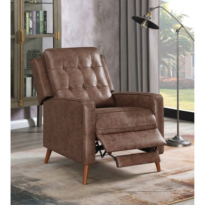 Fauteuil inclinable brun capitonné