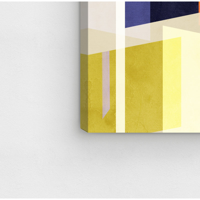 Abstract Midcentury Square Geometric - impression d'art graphique, Toile tendue, H 36 po x l 24 po x 1,5 po
