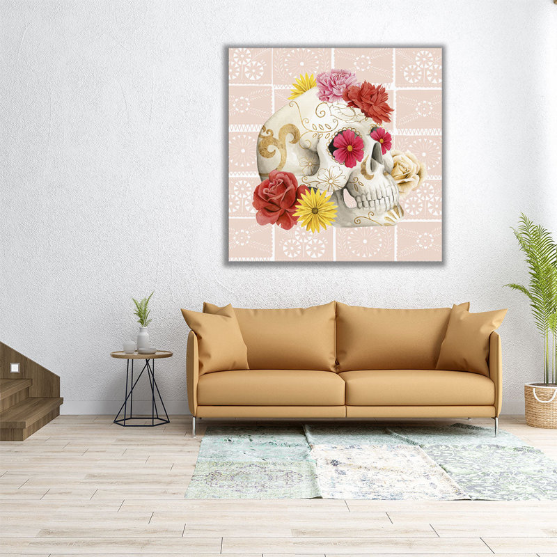 Fiesta De La Vida Muertos I - reproduction d'art sur toile, H 12 po x l 12 po
