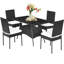 Leotrim 4 - Person Patio Dining Set Rectangular Table with Cushions Included