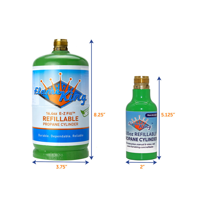Flame King 1/4LB Refillable Empty Propane Tank for Small Propane Lamps, Lanterns and Camp Stoves