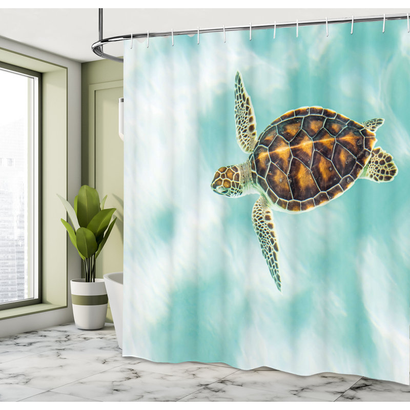 Ensemble de rideau de douche et crochets Turtle, H 70 po x l 69 po