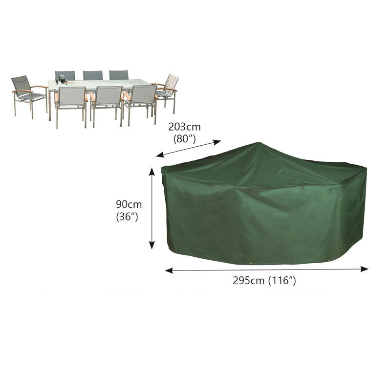 Green Polyester Outdoor Patio Dining Set Cover with Brass Eyelets