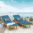 Brayhan Outdoor Acacia Wood Chaise Lounge , Cushion Included-153817417-220005250